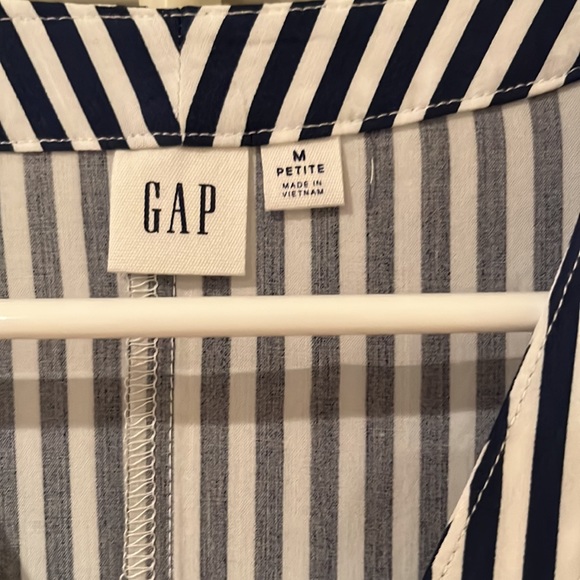 GAP v neck, navy and white stripe dress - Picture 2 of 2